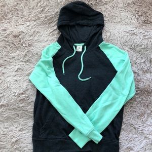 Mint green and gray Zine hoodie